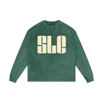 Silence Is Strength Acid Wash Oversize Long Sleeve T-Shirt
