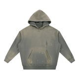'Whisper Theory' Washed Frayed Fleece Hoodie
