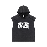 Zero Talk Snow Washed Boxy Hooded Tank Top