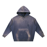 'Whisper Theory' Washed Frayed Fleece Hoodie