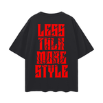 Fire Red Less Talk, More Style Oversize Deep Drop Shoulder Tee