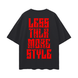 Fire Red Less Talk, More Style Oversize Deep Drop Shoulder Tee