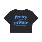 "Pretty & Private" Fitted Crop Cotton T-Shirt
