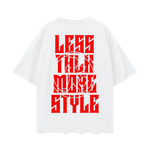 Fire Red Less Talk, More Style Oversize Deep Drop Shoulder Tee