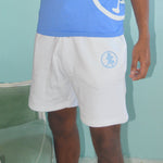 White and Sky Blue ‘Tsotsi’ Terry Shorts