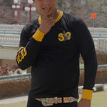 Black/Yellow Long Sleeve Ringer Tee - SLC Logo